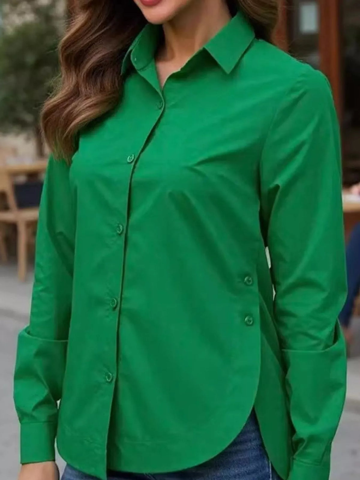Button-Up Long Sleeve Shirt — front view