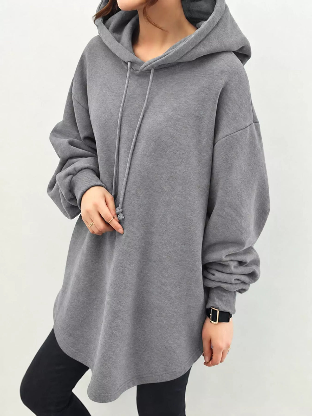 Gray drawstring hoodie