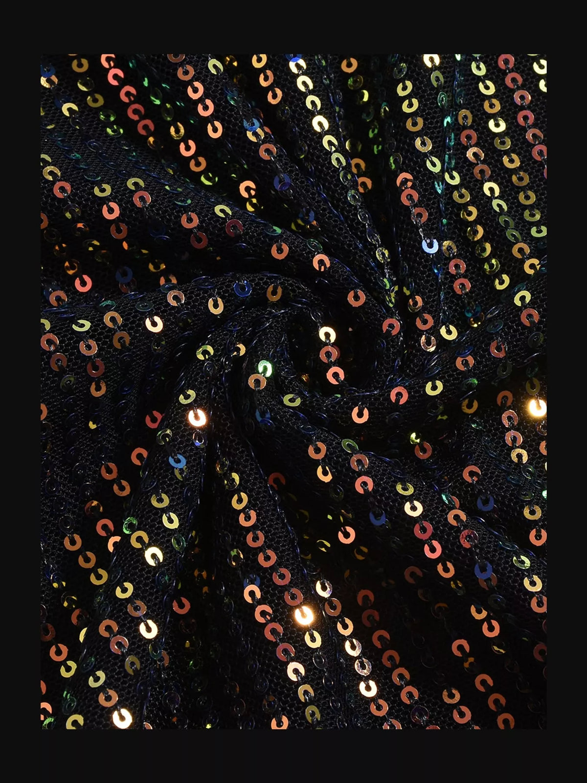 Multicolor sequin round neck tank, detail view