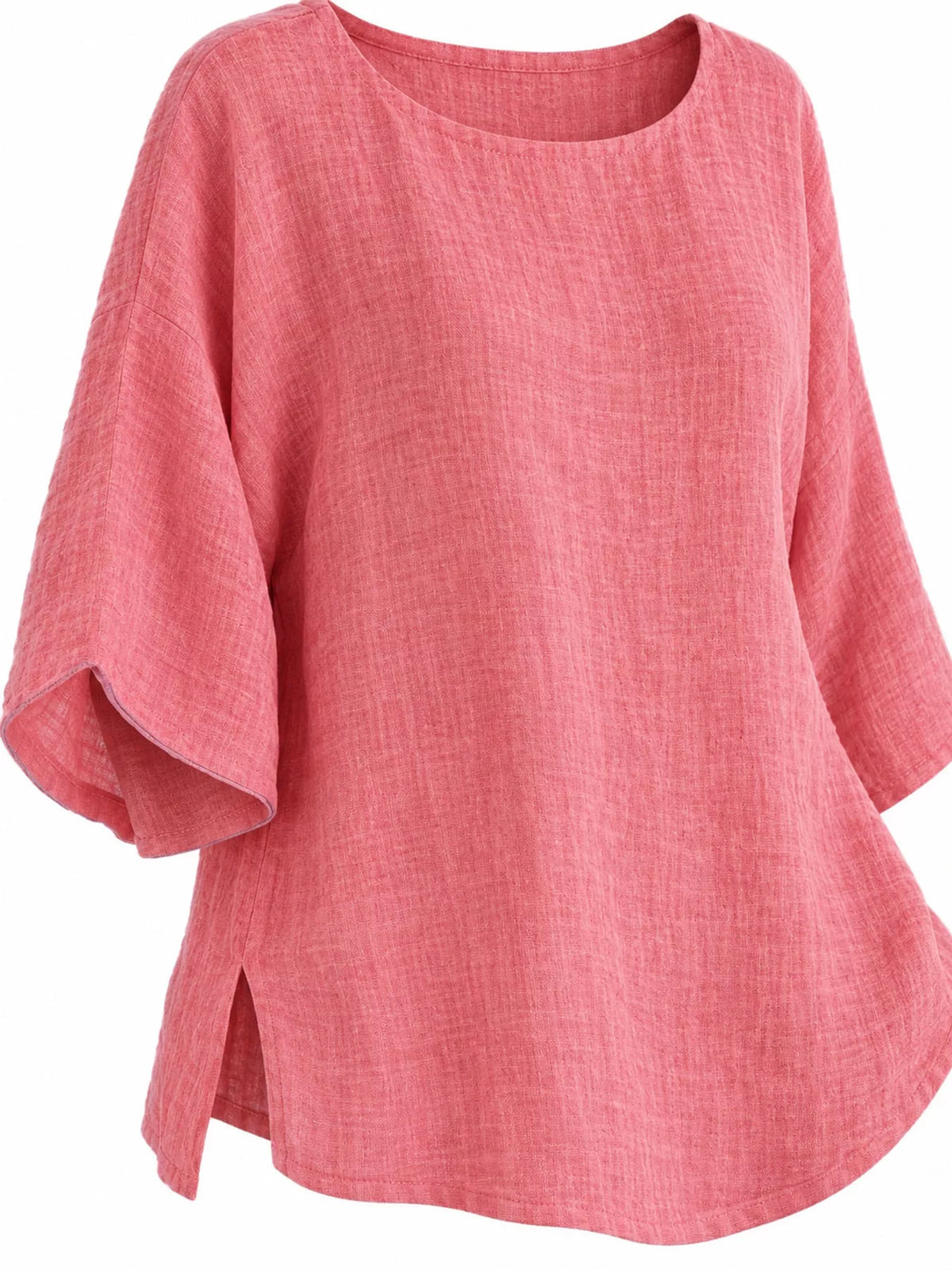 Slit blouse, pink flat lay