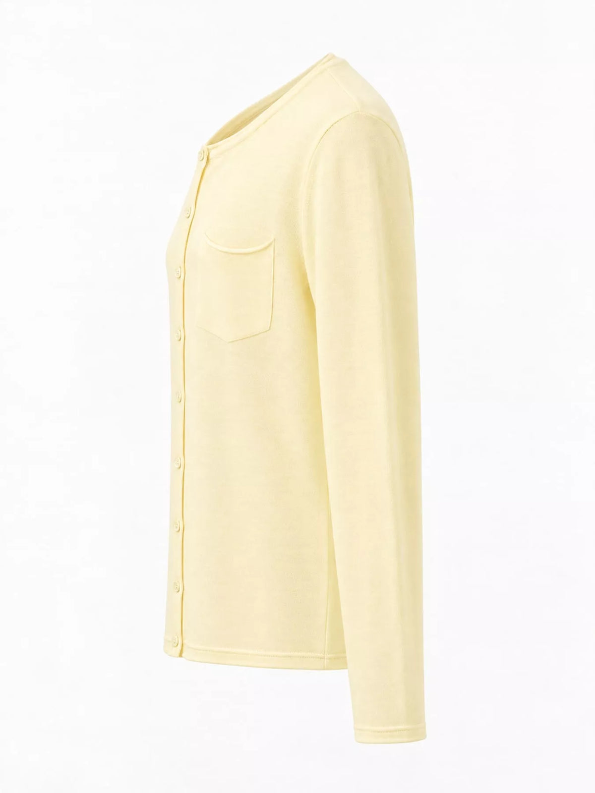 Round neck long sleeve cardigan, product view
