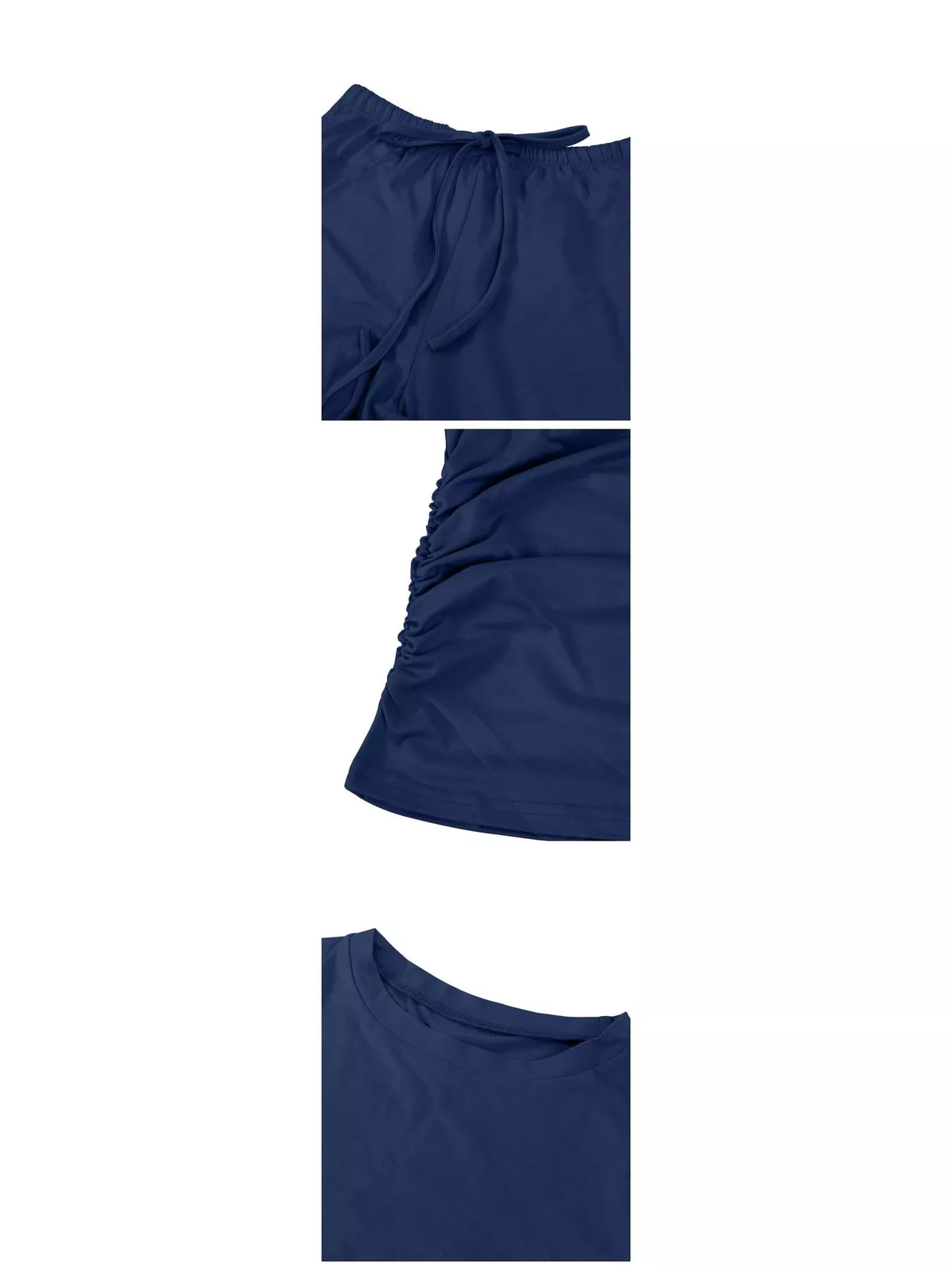 Long Sleeve Top and Wide-Leg Drawstring Pants Set — construction details