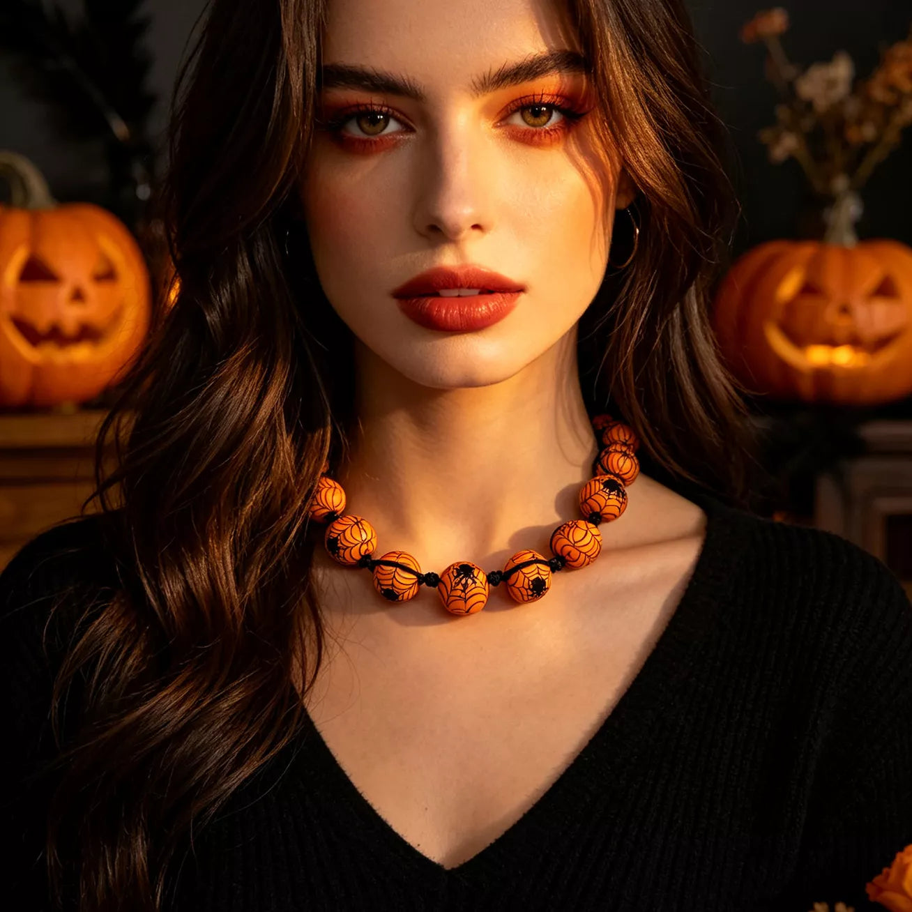 Trendsi Halloween Beaded Choker Necklace -