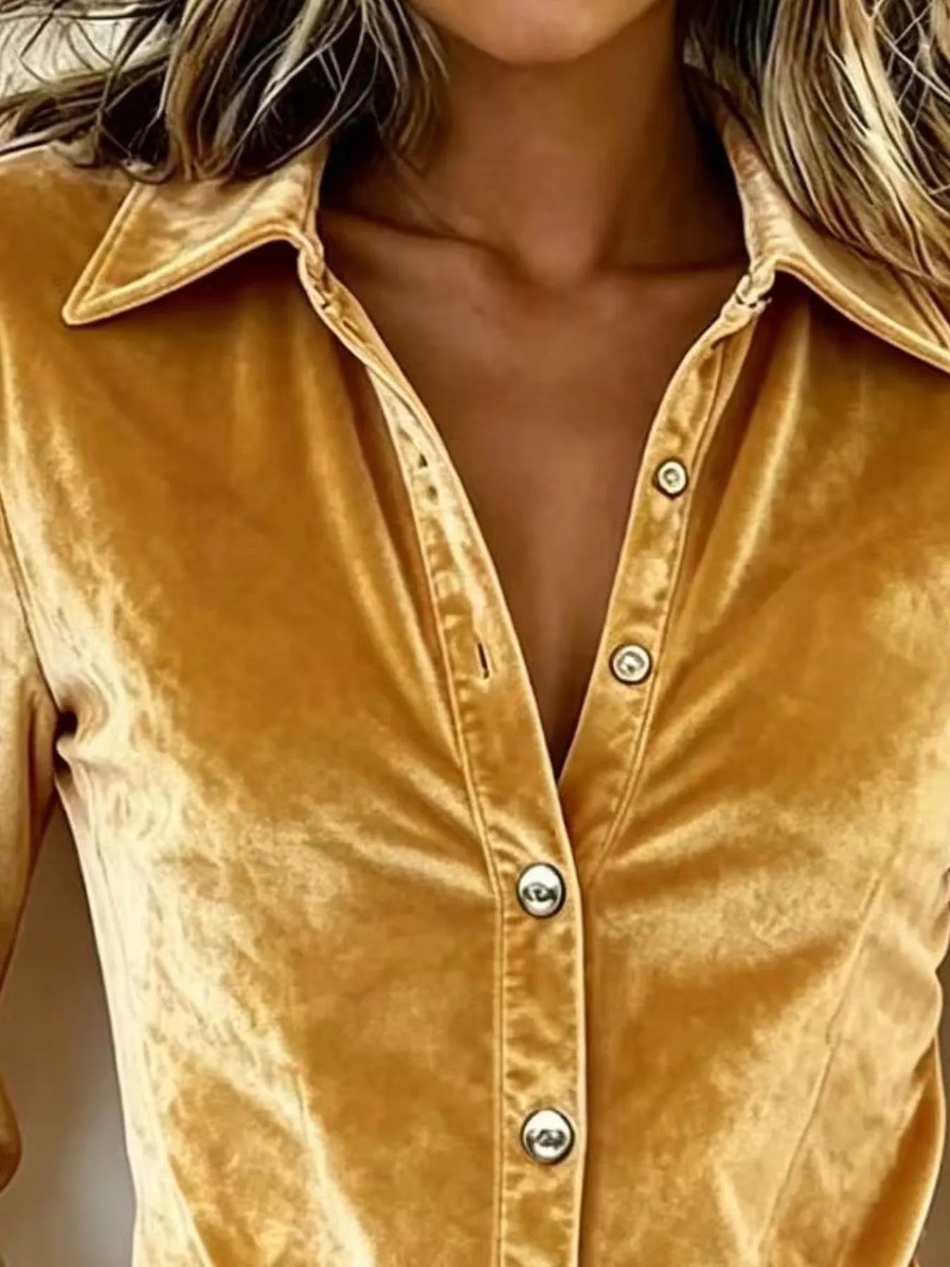 Trendsi Full Size Button Up Flounce Sleeve Shirt Plus Size -