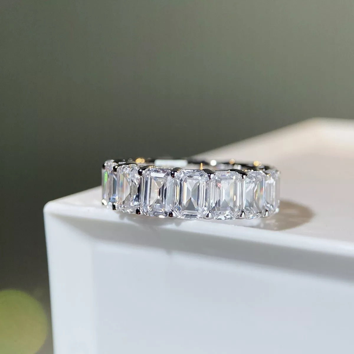 Trendsi 925 Sterling Silver Zircon Geometric Ring -