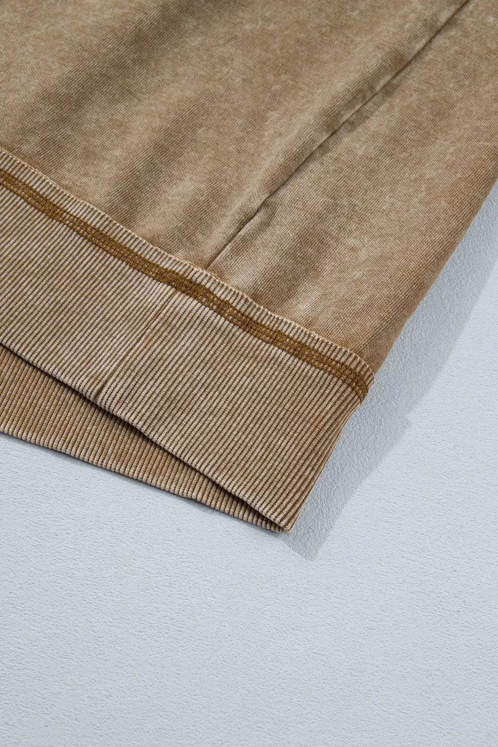 Washed High Neck Long Sleeve Sweatshirt — construction details