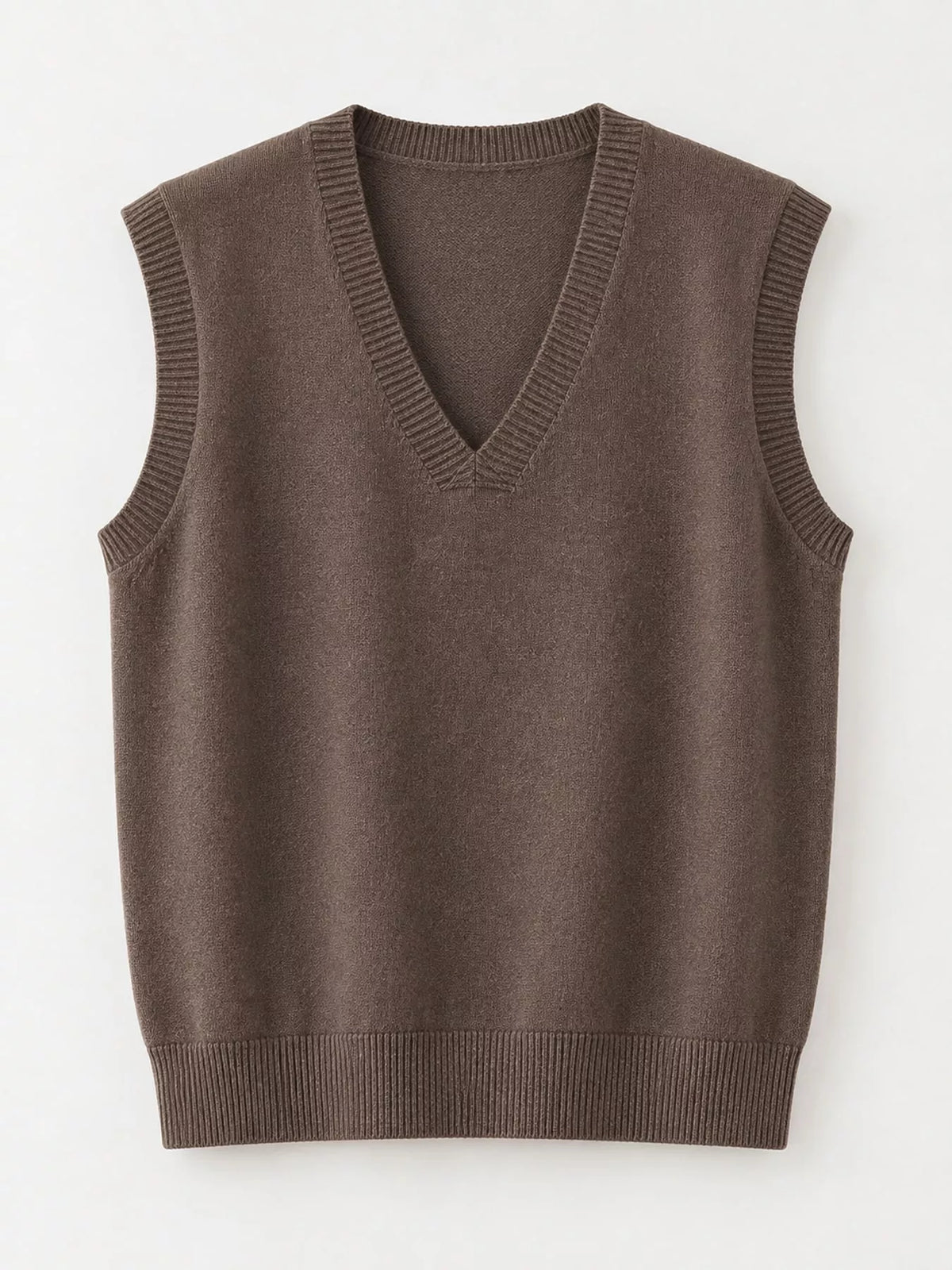 V-Neck Knit Sweater Vest — garment front