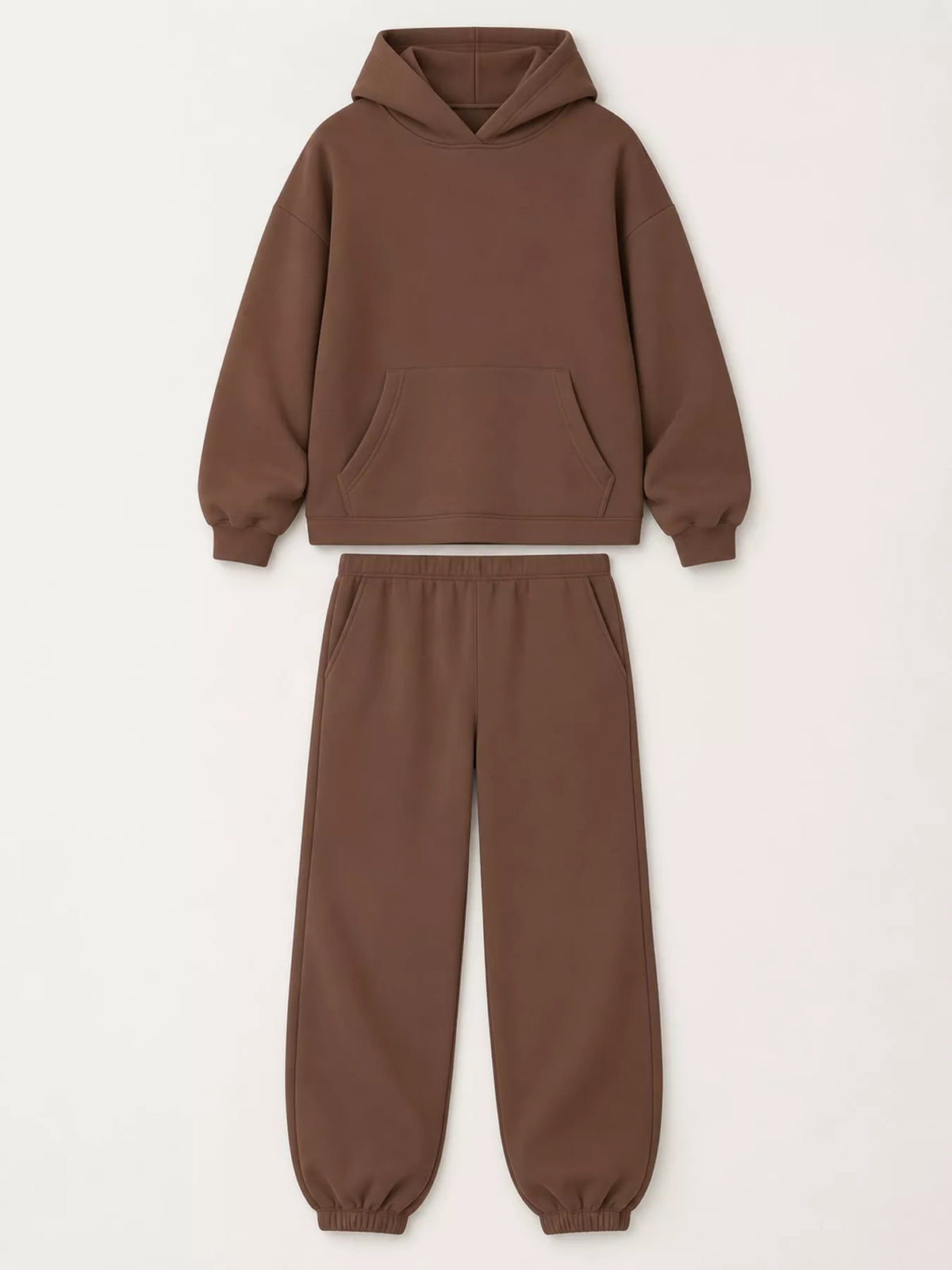 Drop Shoulder Hoodie and Jogger Sweatpants Set — garment front