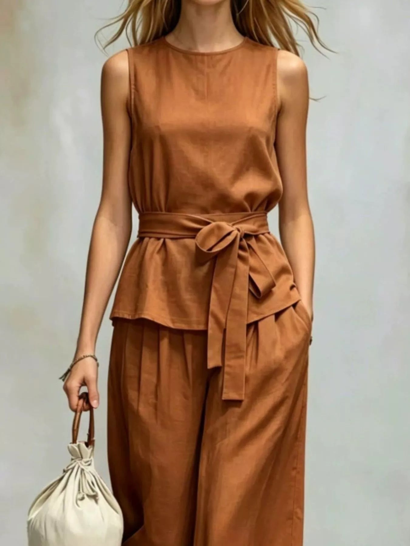 Trendsi Sleeveless Top and Wide-Leg Pants Set -