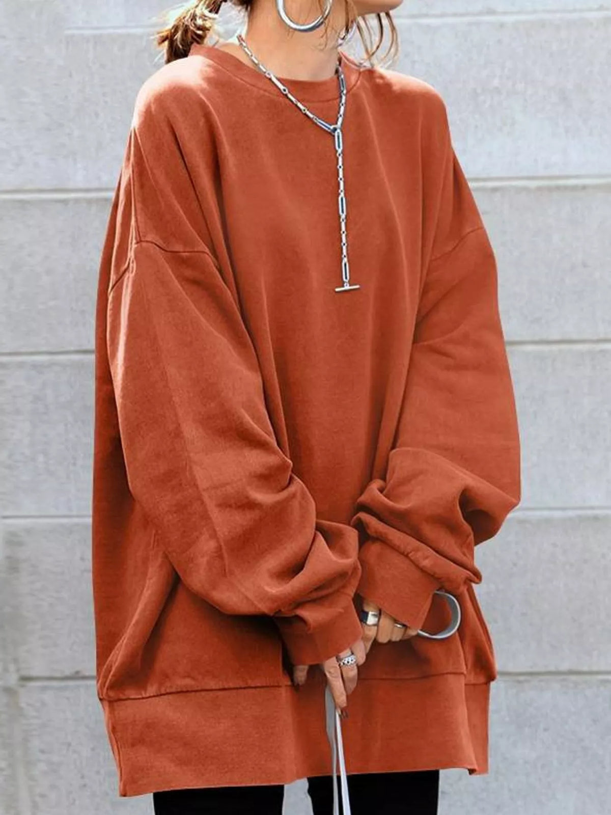 Orange Red relaxed sweatshirt
