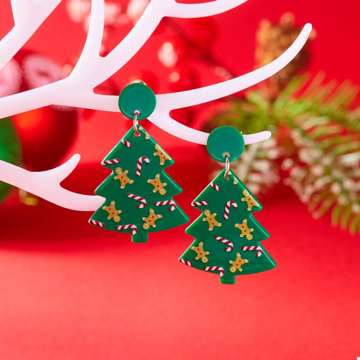 Trendsi Christmas Tree Drop Earrings -