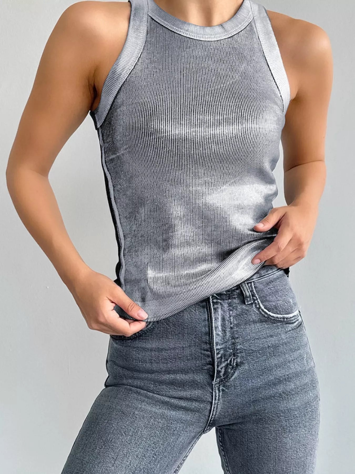 Trendsi Ribbed Racerback Tank Top -