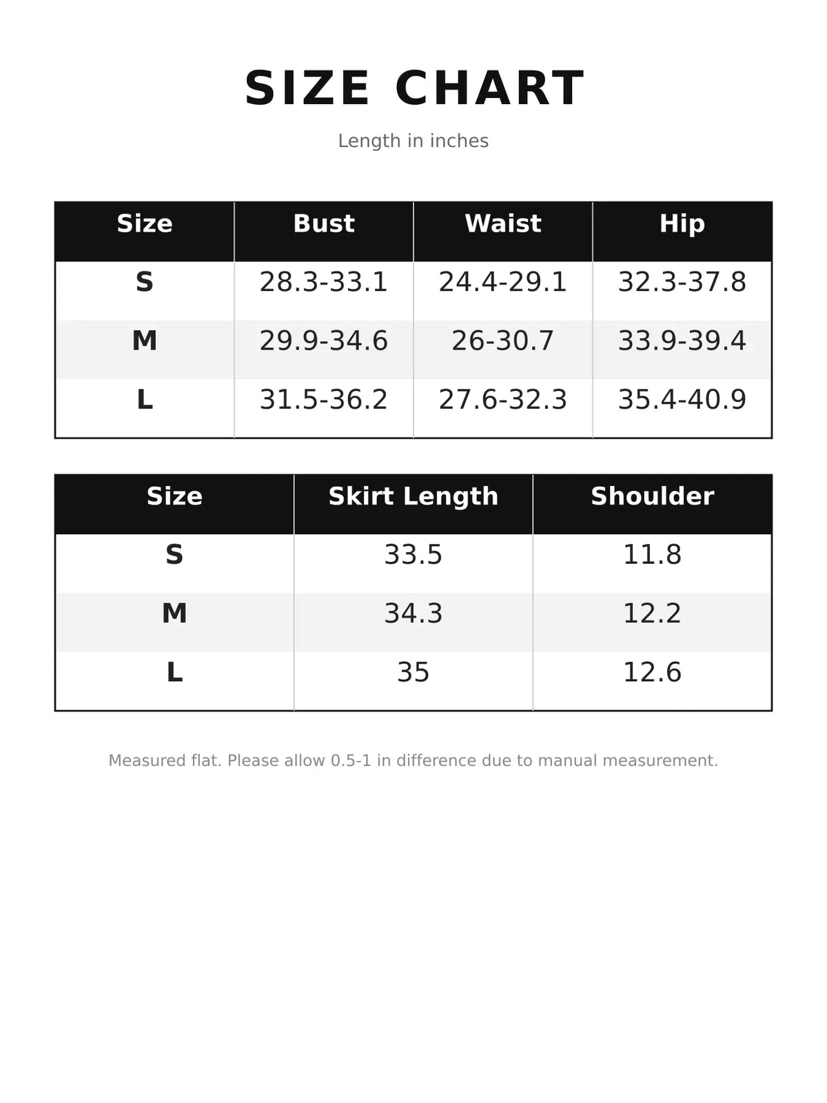 Size chart for women's halter neck bodycon dress
