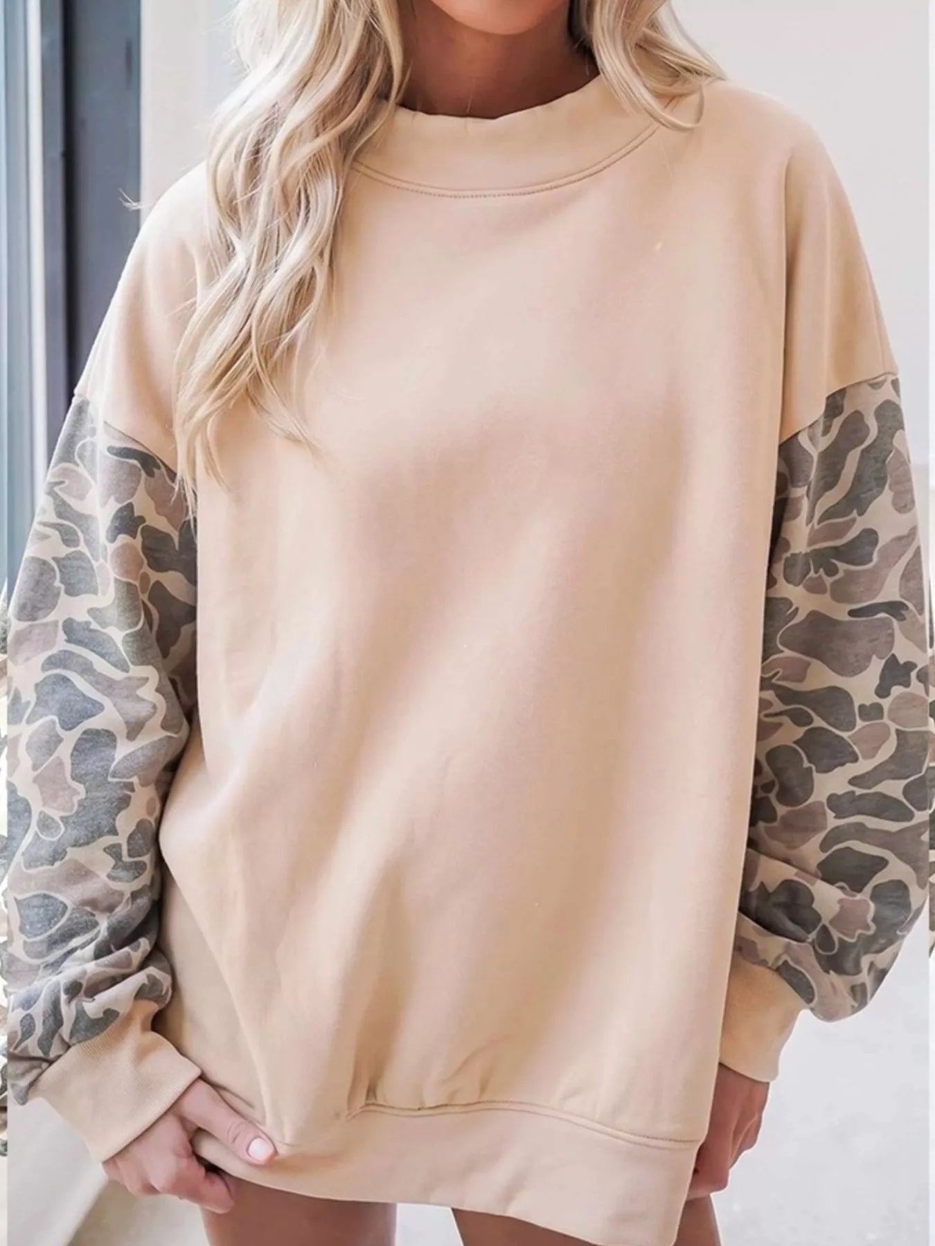 Trendsi Camouflage Long Sleeve Sweatshirt -