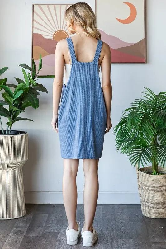 Trendsi Heimish Full Size Ribbed Sleeveless Mini Tank Dress Plus Size - Dresses