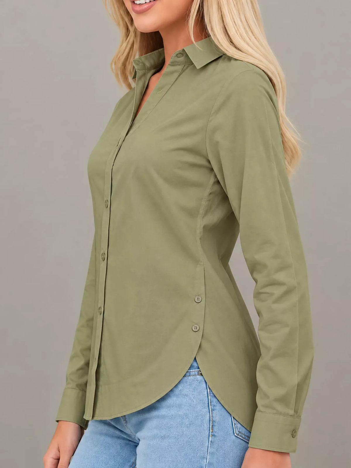 Button-Up Long Sleeve Shirt — side view