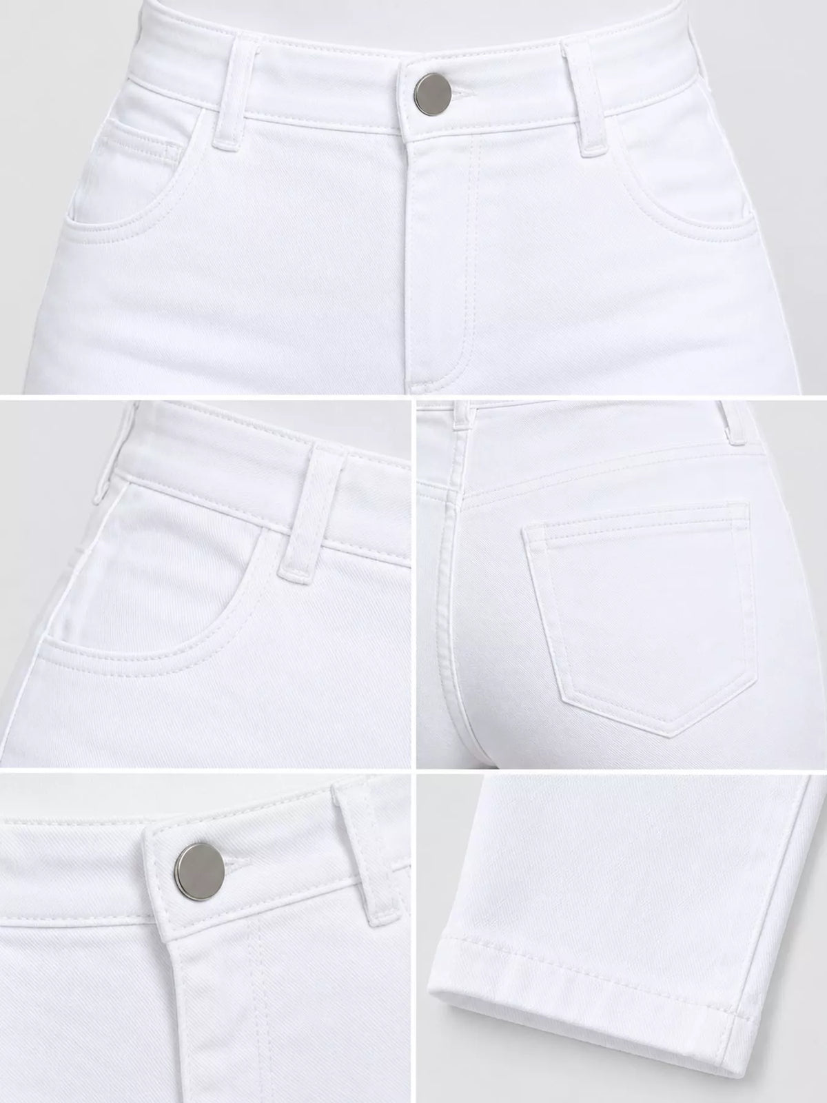 White high-waisted skinny jeans