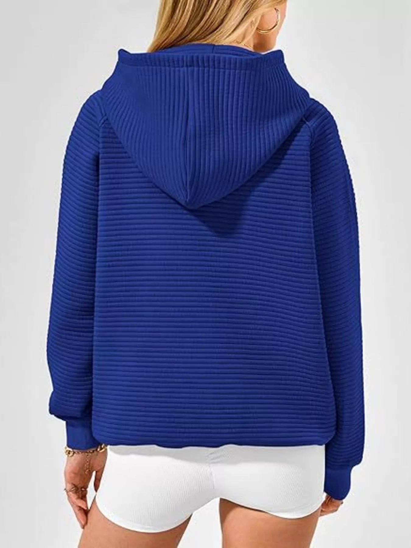 Trendsi Texture Kangaroo Pocket Raglan Sleeve Hoodie -