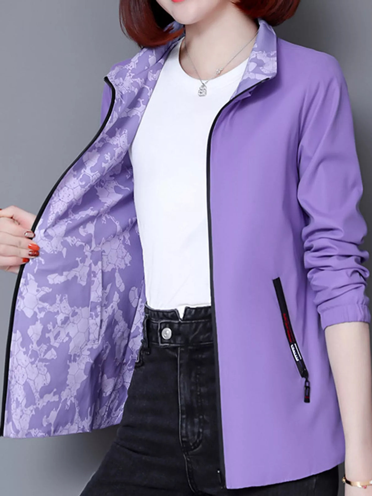 Zip-Up Hooded Jacket — front view