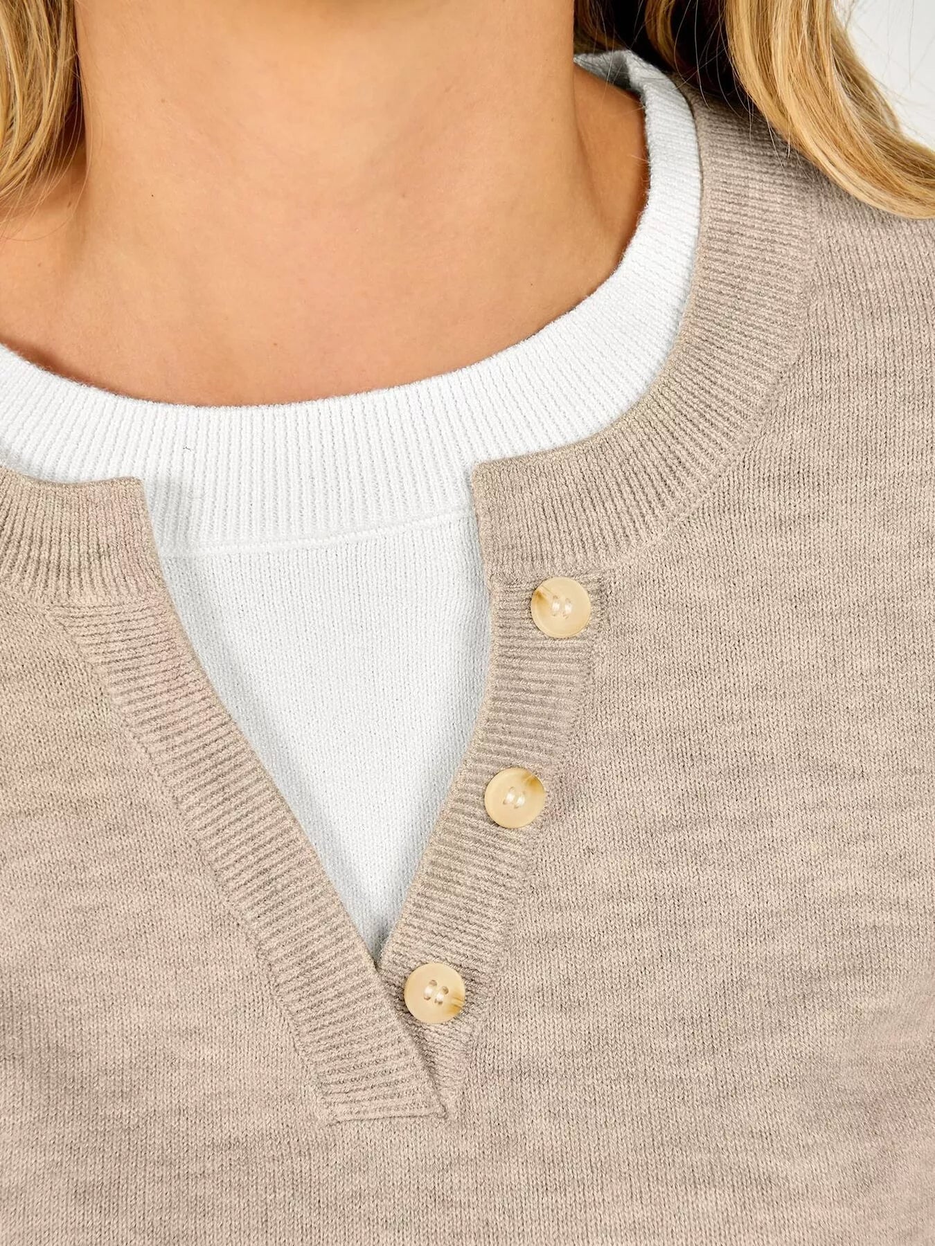 Trendsi Long Sleeve Dropped Shoulder Sweater -
