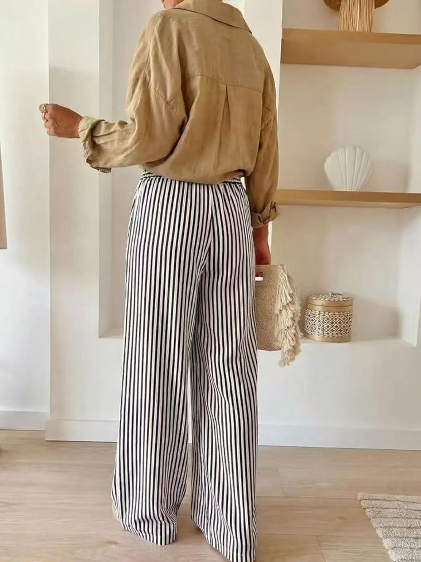 Trendsi Striped Wide-Leg Pants -