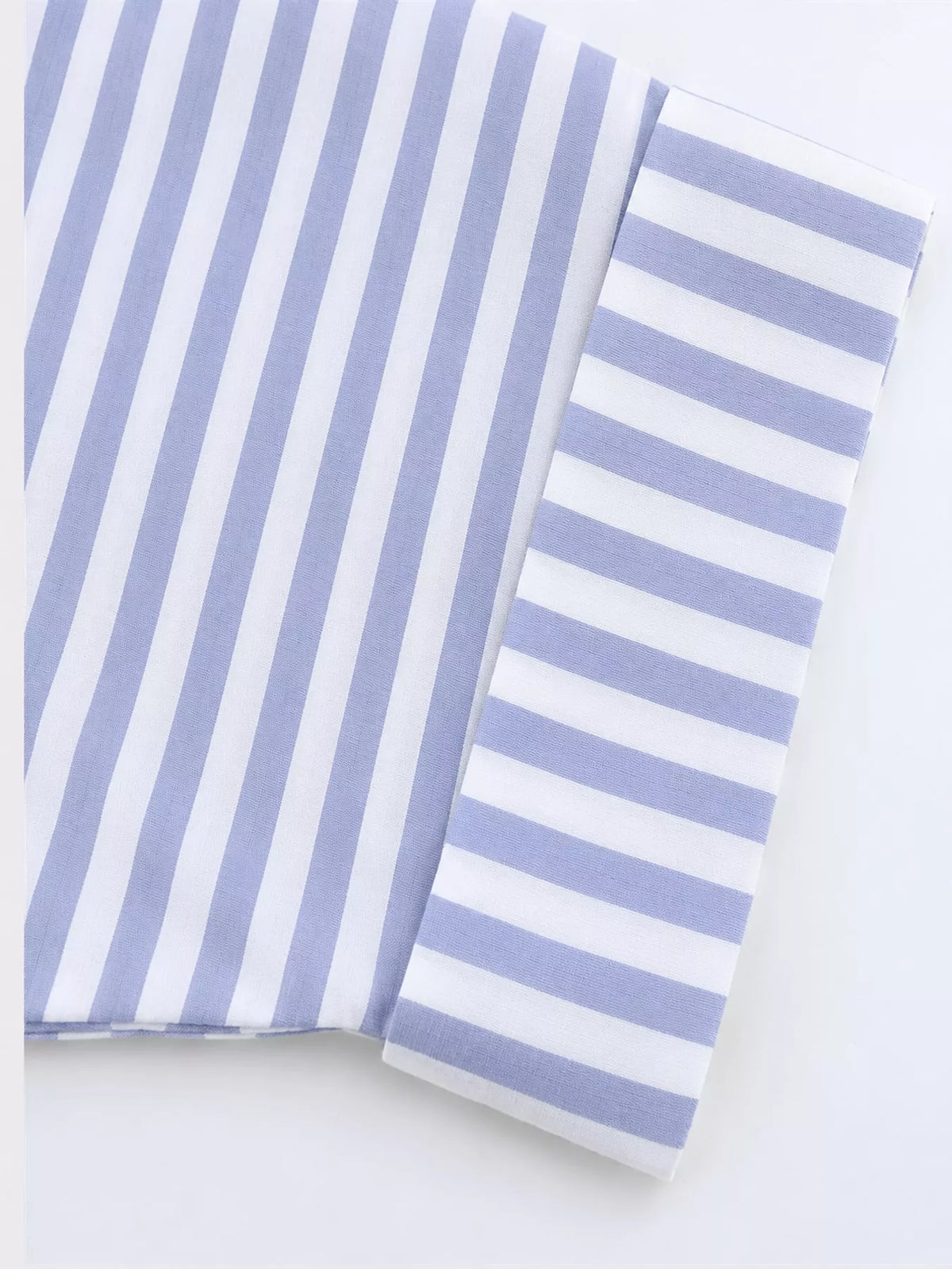 Blue Stripes button-up three-quarter sleeve shirt