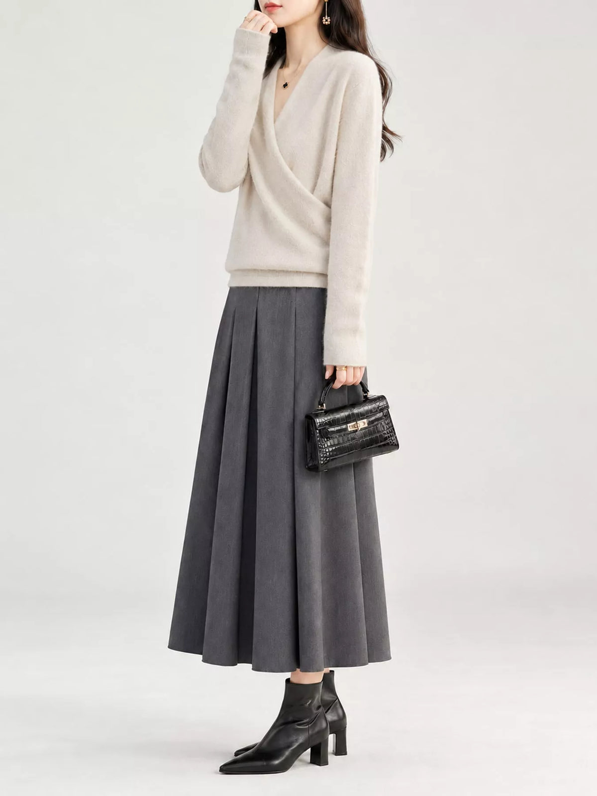 Surplice Long Sleeve Sweater — side view