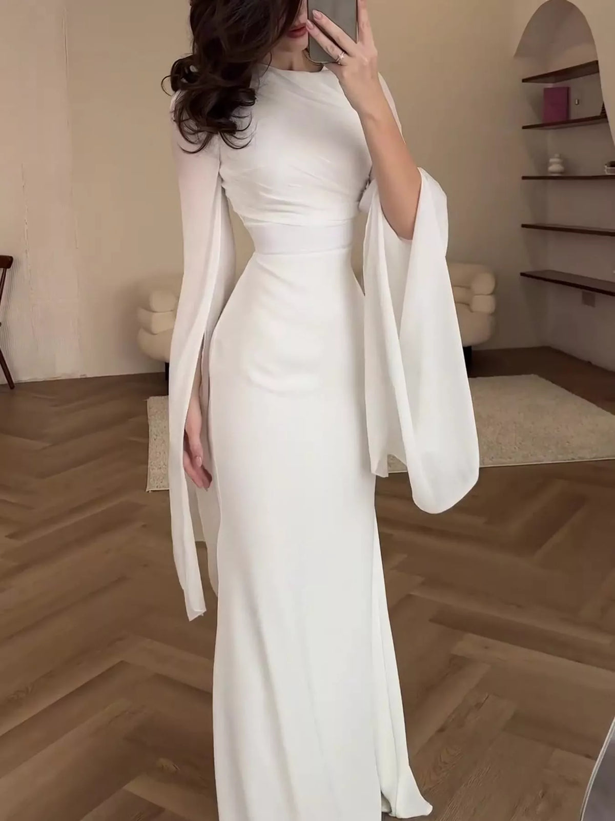 Round Neck Maxi Dress — front view