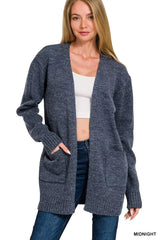 Trendsi Zenana Open Front Sweater Cardigan -
