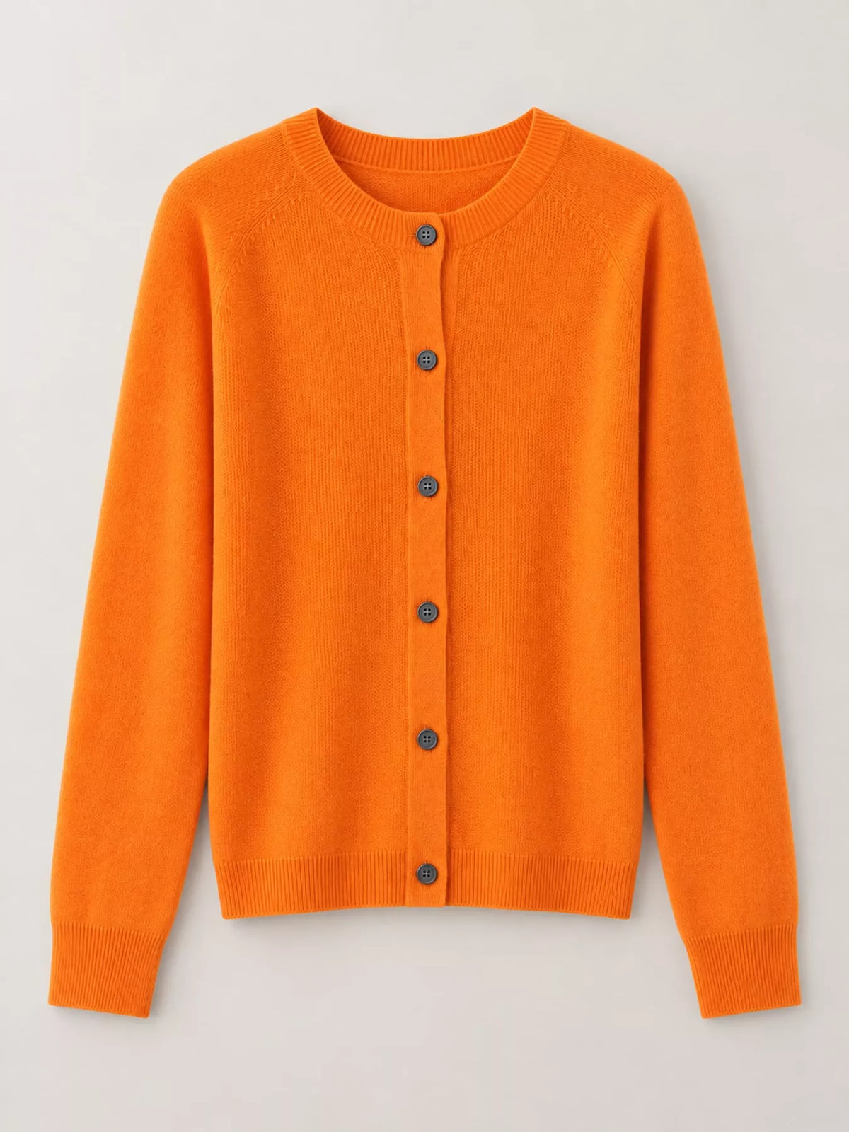 Ribbed cardigan, orange hanging front