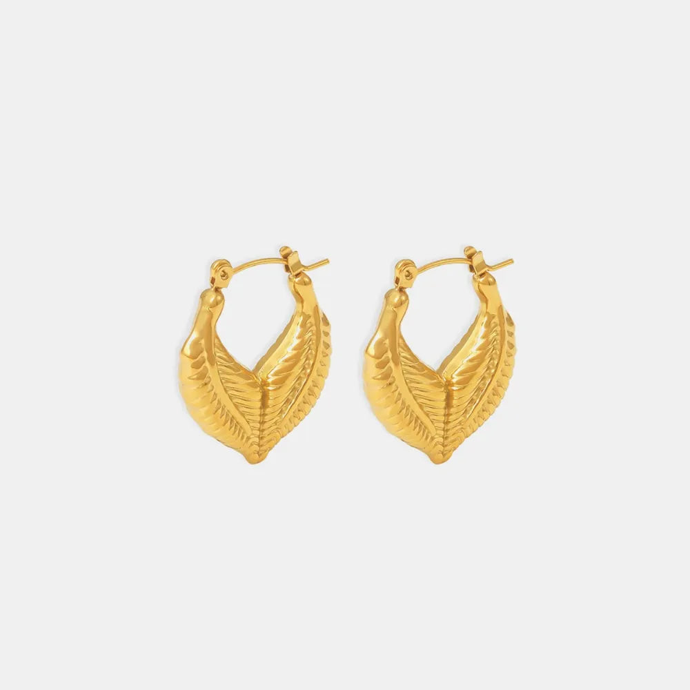 Trendsi Titanium Steel Leaf Shape Earrings -