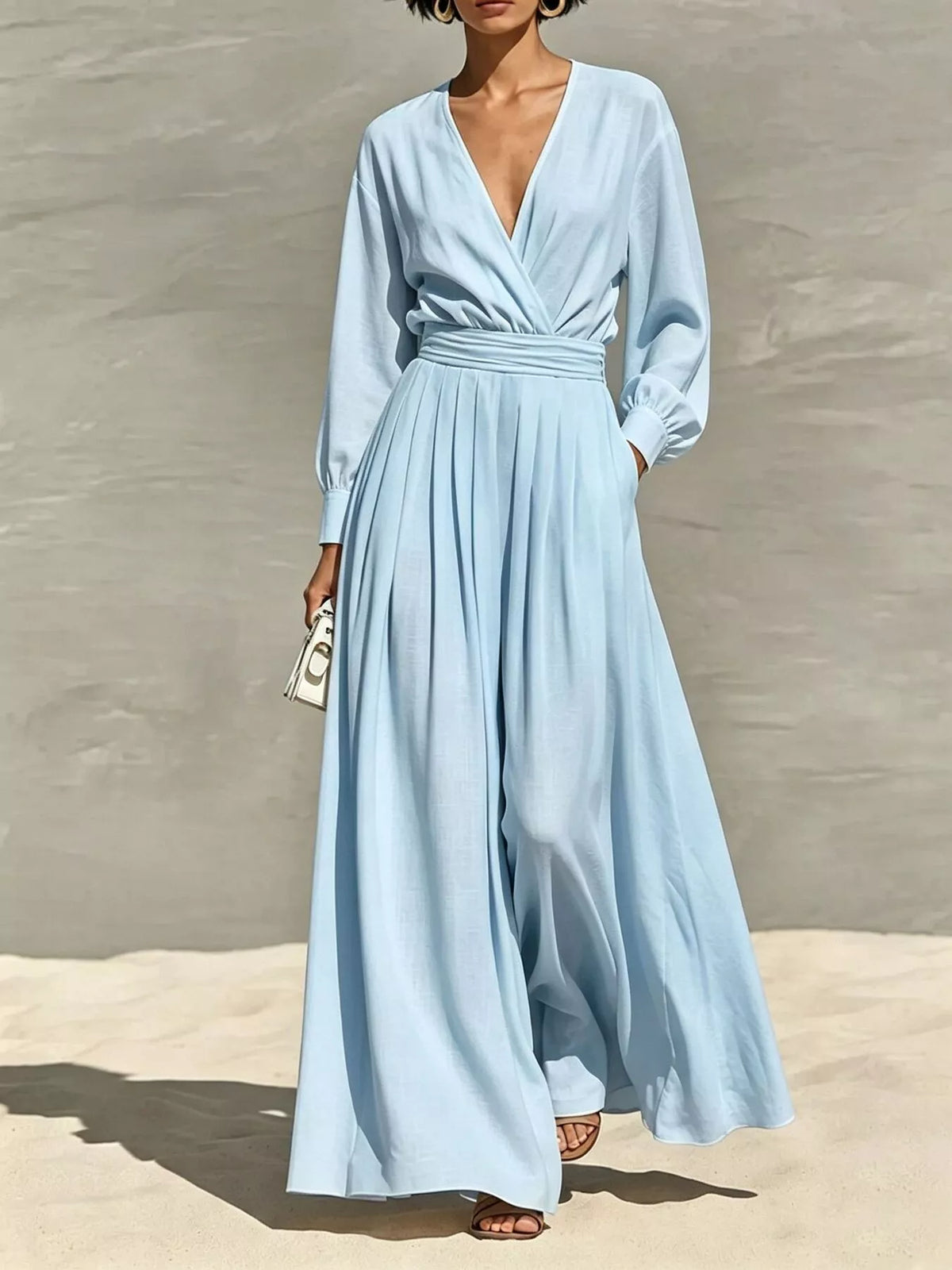Trendsi Long Sleeve Wide-Leg Jumpsuit -