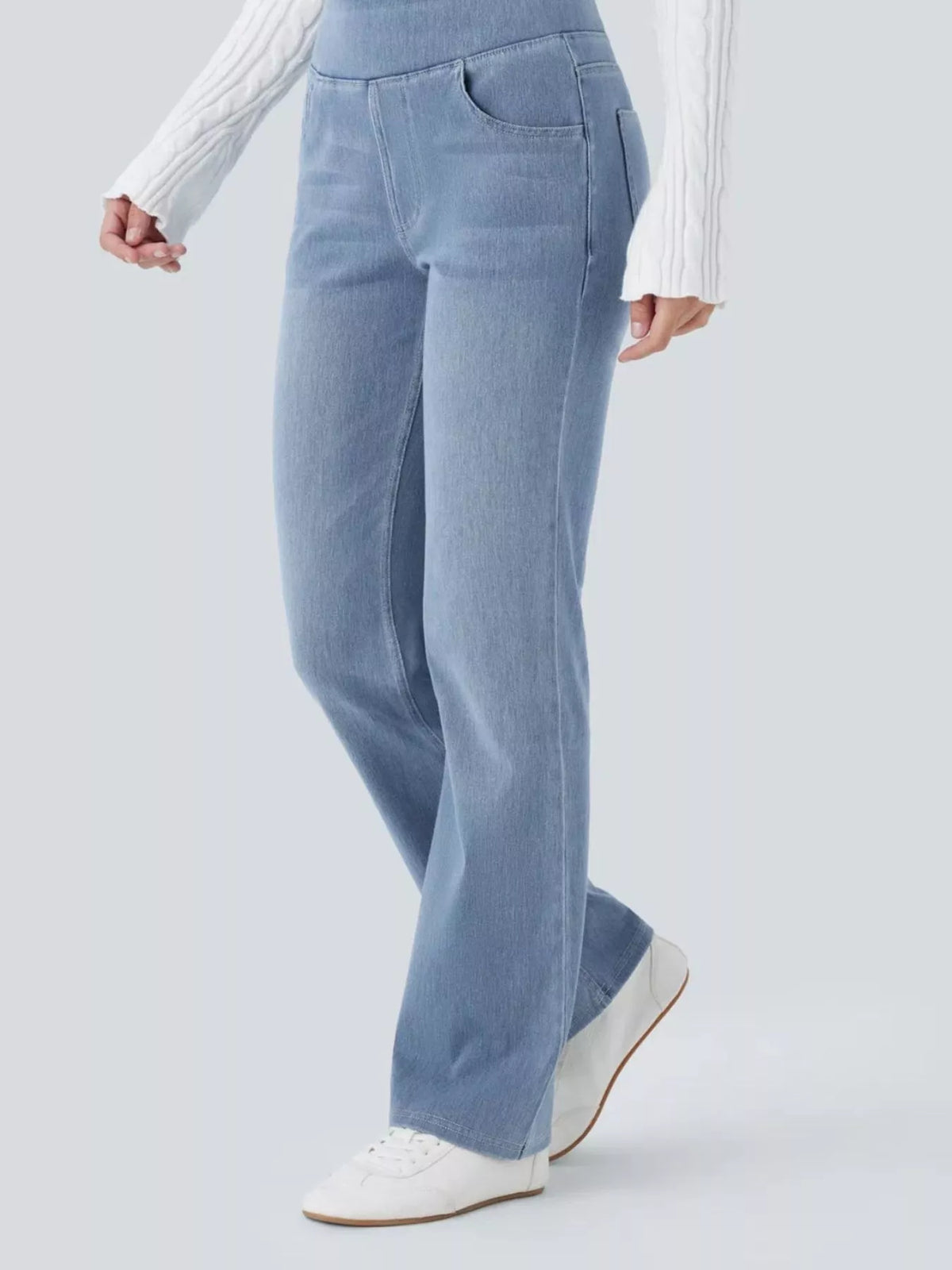 High-Waisted Flared Jeans — side view