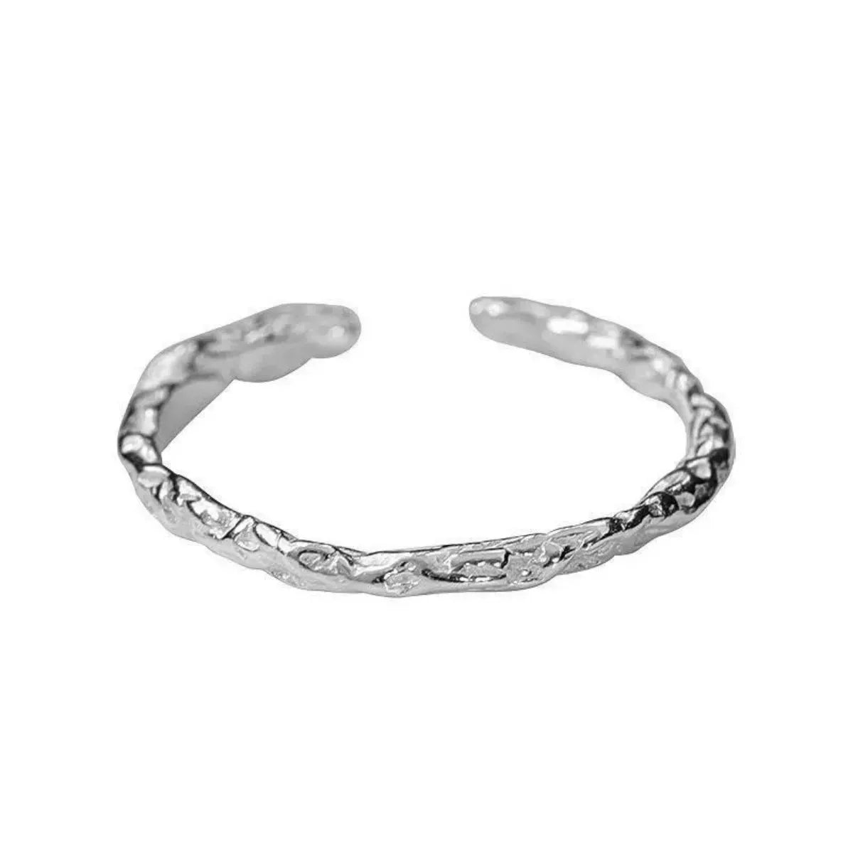 Trendsi 925 Sterling Silver Textured Open Ring -
