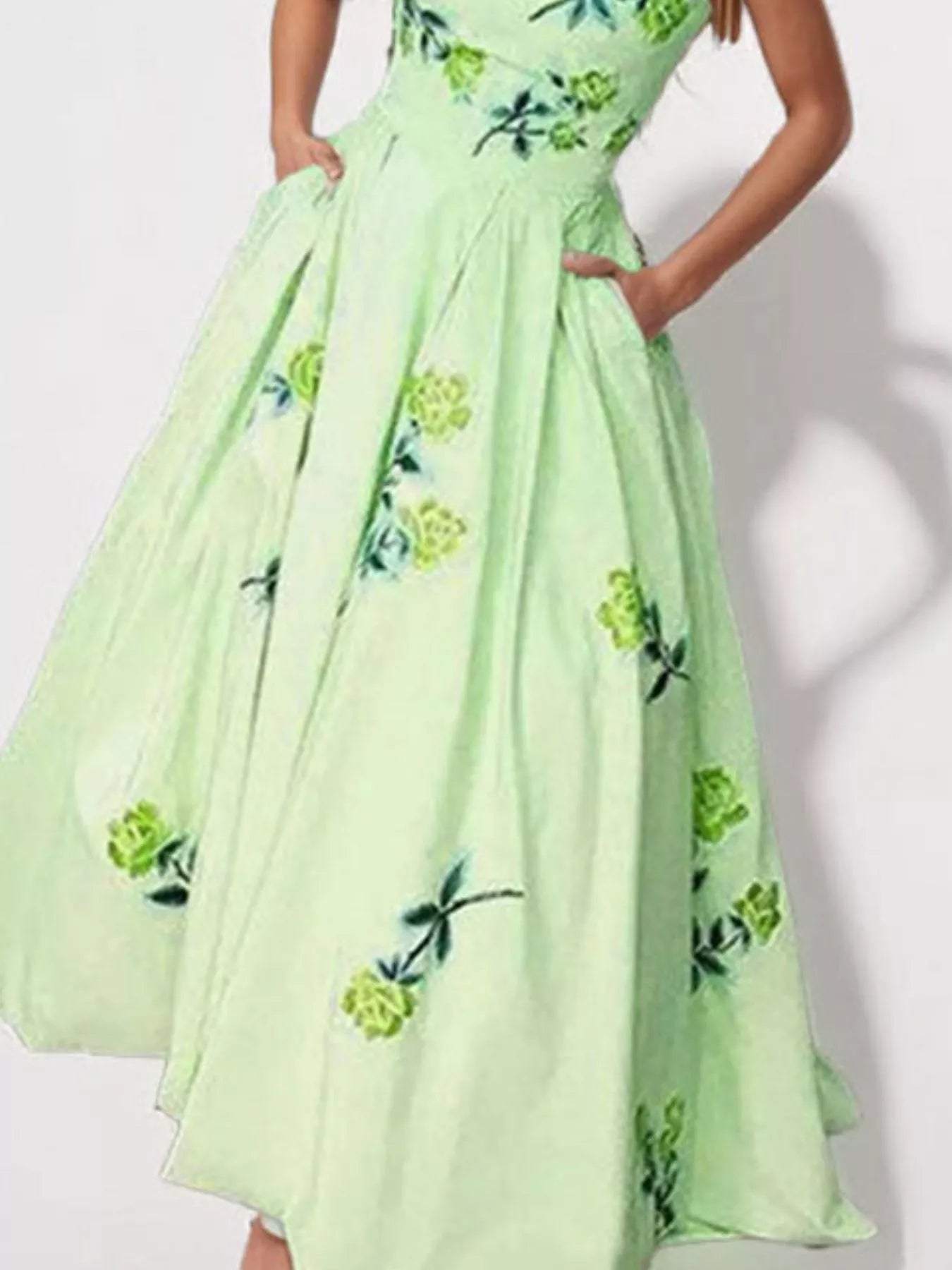 Trendsi Floral Print Tube Maxi Dress -