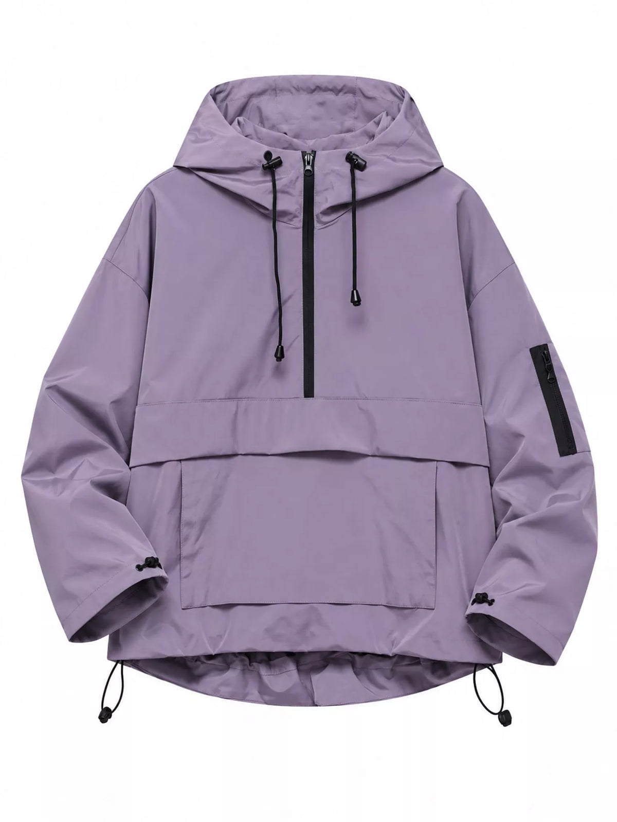 Half-Zip Hooded Anorak Jacket — garment front