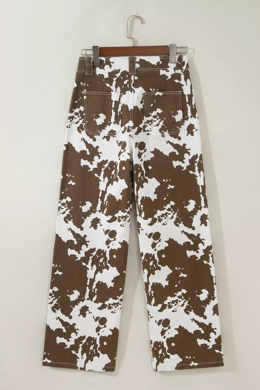 Trendsi Abstract Pattern Regular Fit Full-Length Western Style Jeans -
