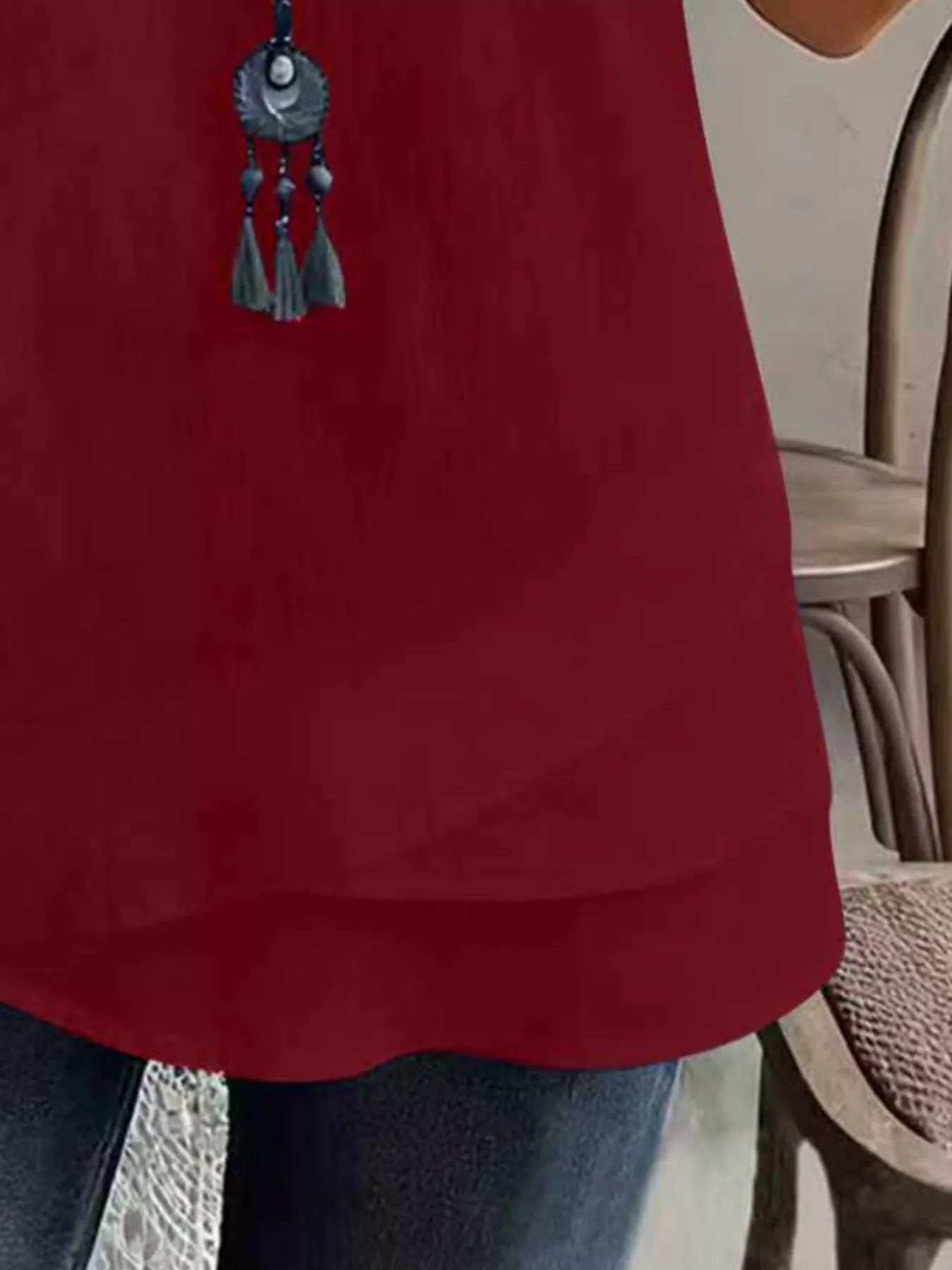 Trendsi Notched Short Sleeve Blouse -