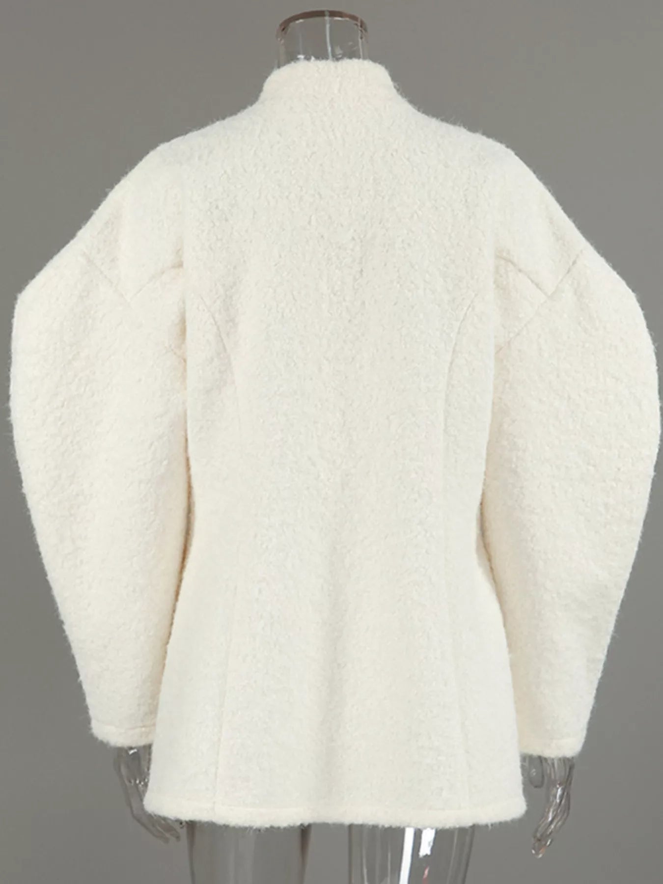 Trendsi Wool-Blend Leg-of-Mutton Sleeves Outerwear -