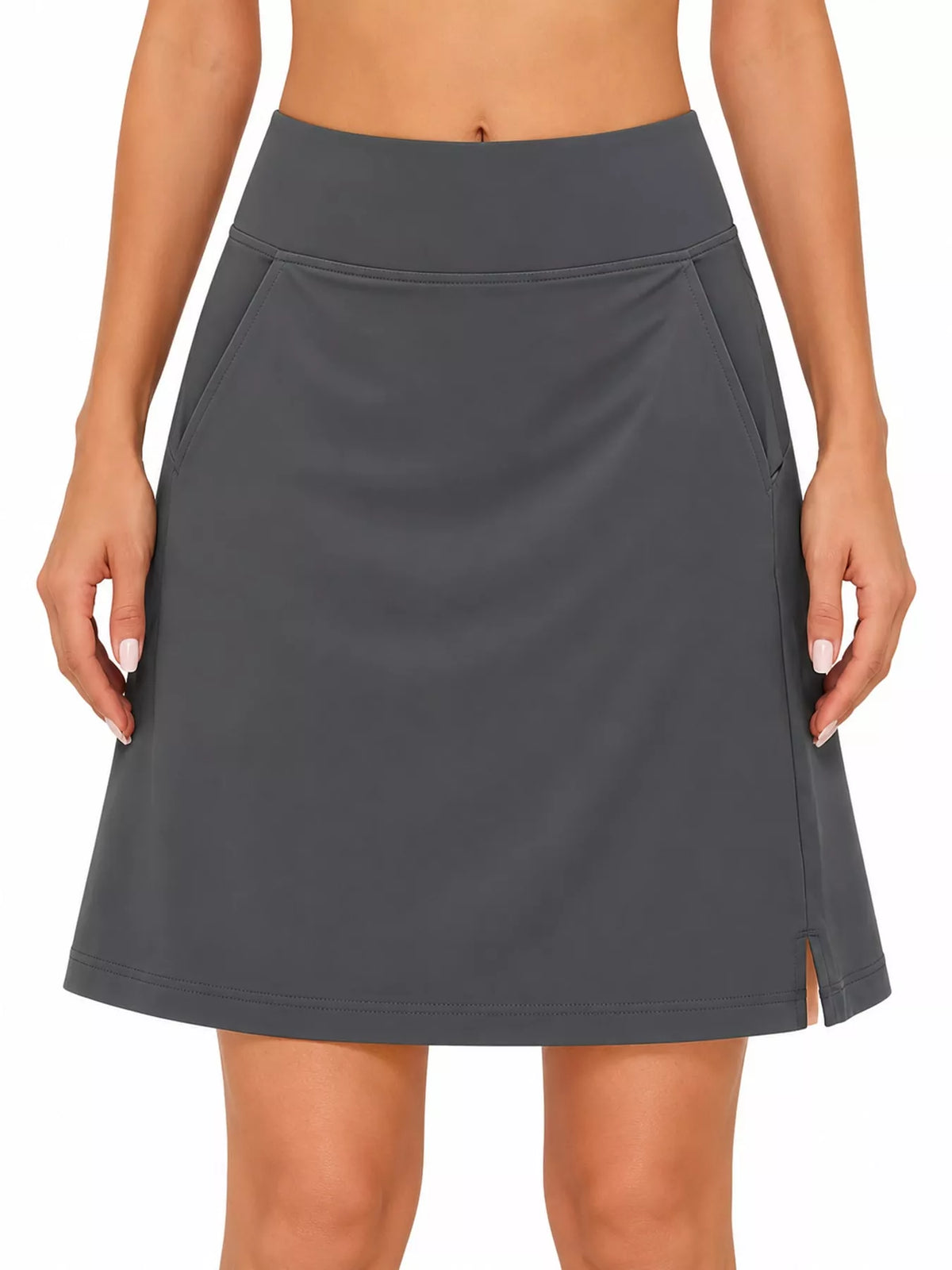 High-Waisted Athletic Skort with Side Pockets — front view