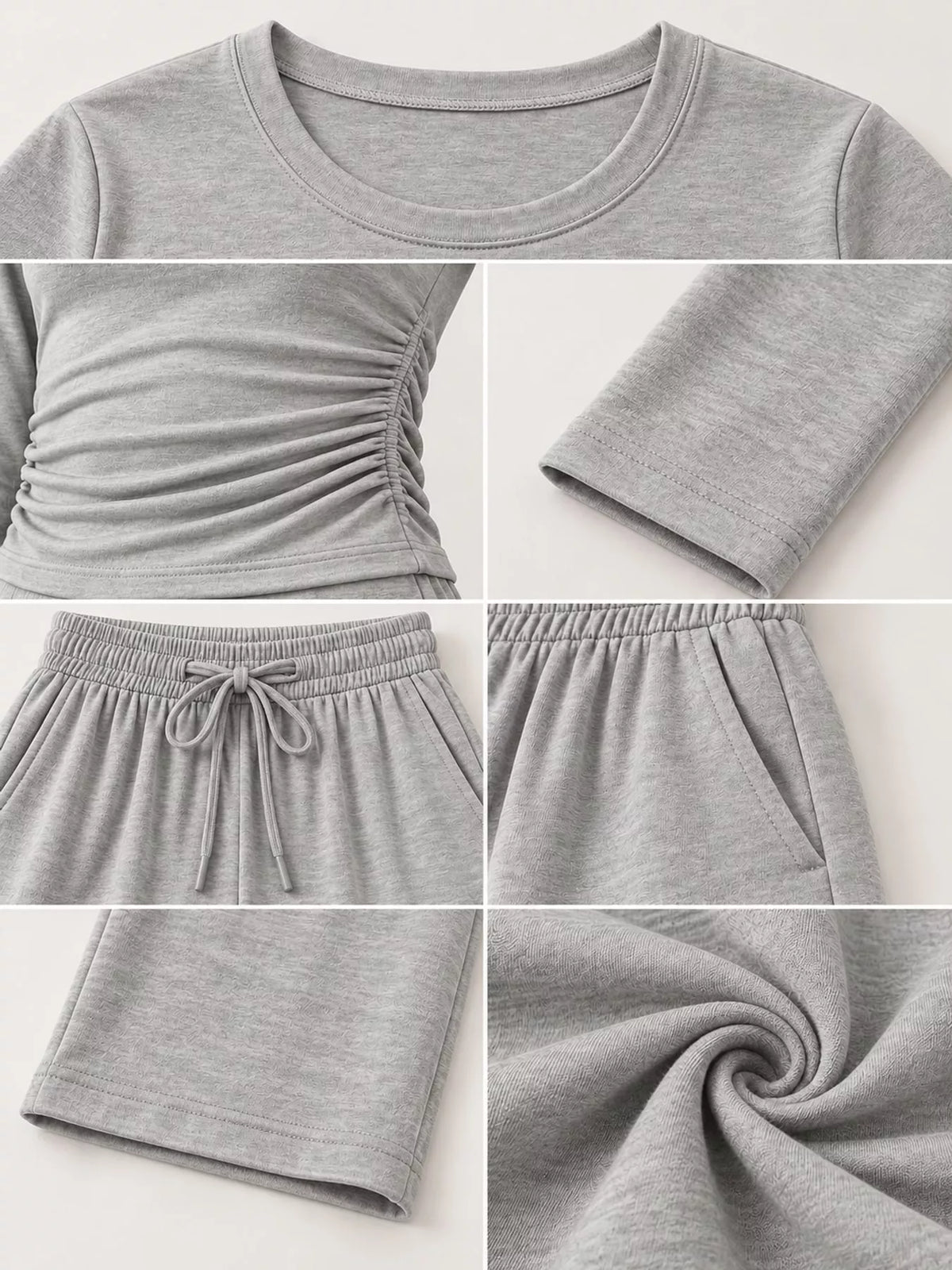 Wide-leg top and pants set, garment detail
