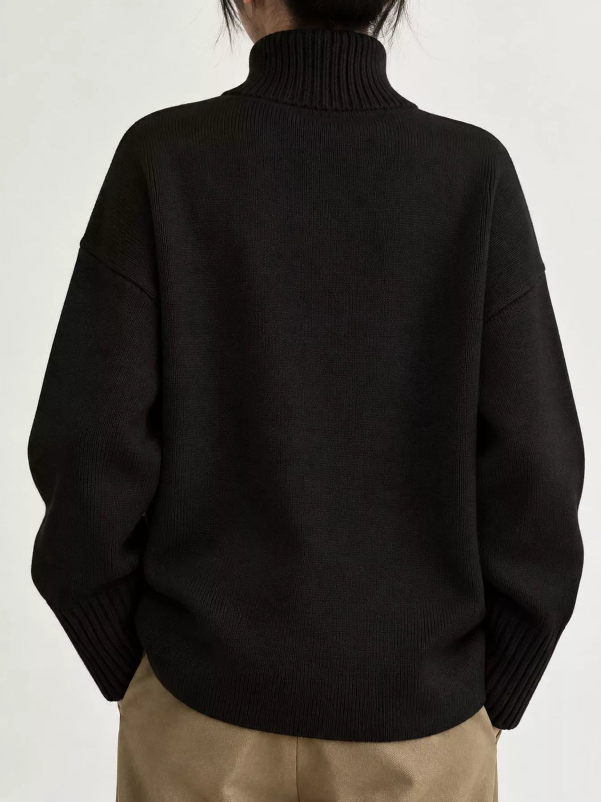 Turtleneck sweater, black back