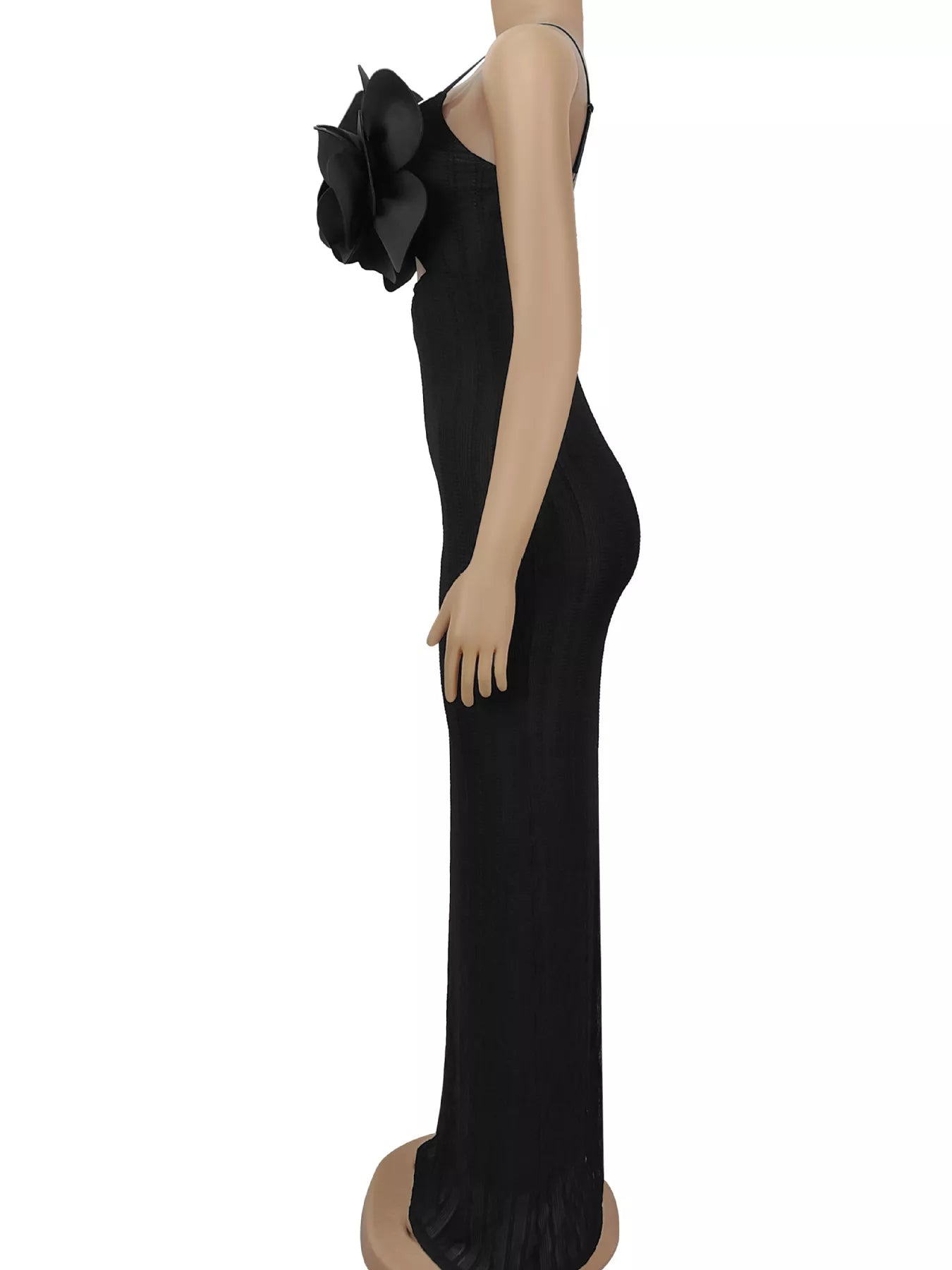 Trendsi 3D Flower Cutout Spaghetti Strap Bodycon Maxi Dress -