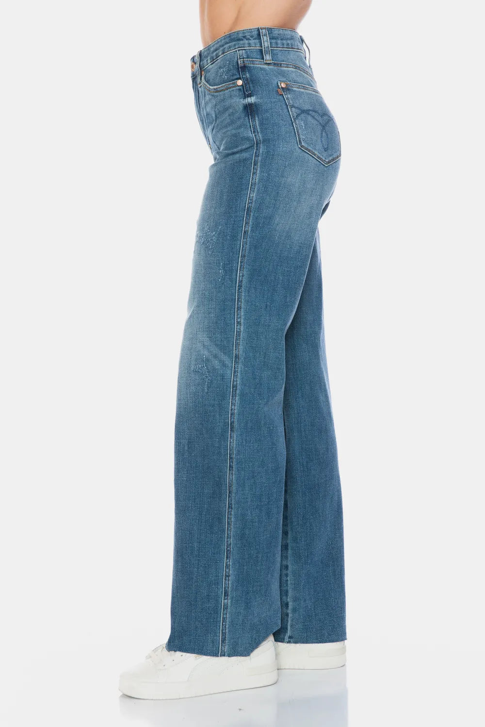 Women's Tummy-Control Straight-Leg Jeans With Raw Hem — product view 6