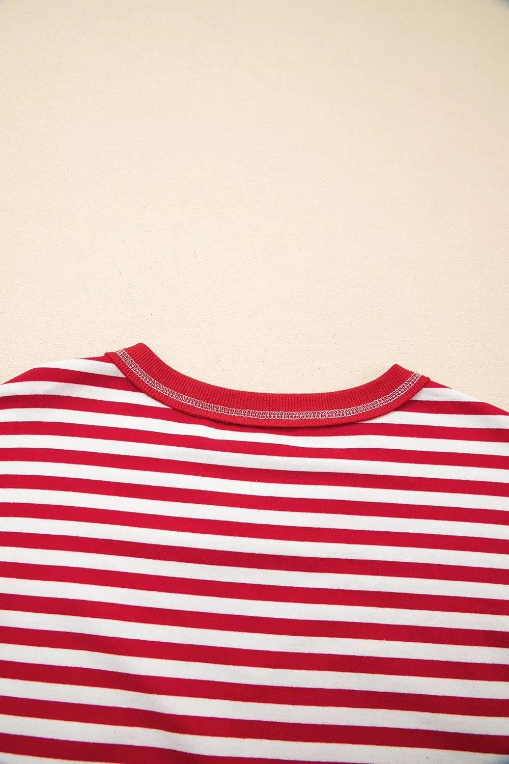 Trendsi Striped Long Sleeve Casual Sweatshirt -