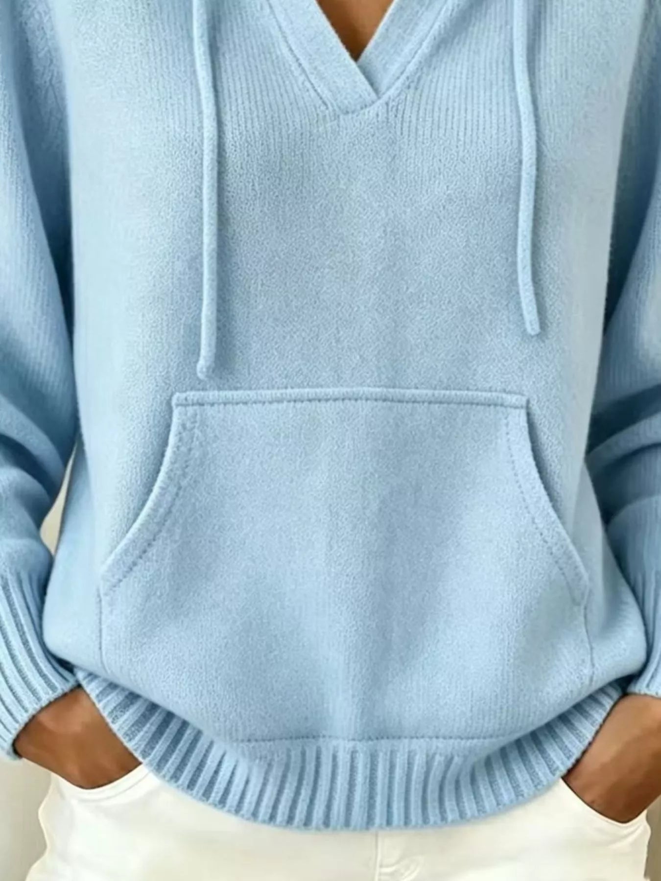 Trendsi Kangaroo Pocket Hooded Sweater -
