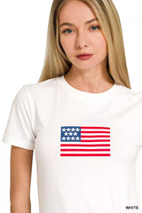 Trendsi Zenana American Flag Tee -