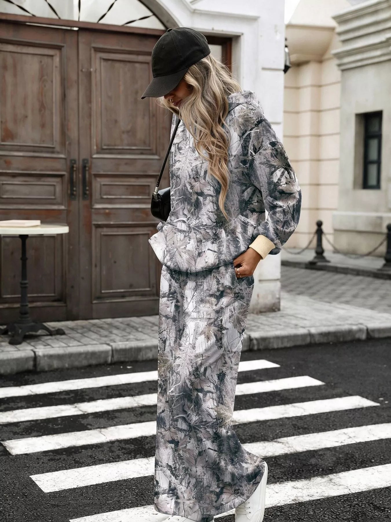 Trendsi Printed Long Sleeve Hoodie and Pants Set -