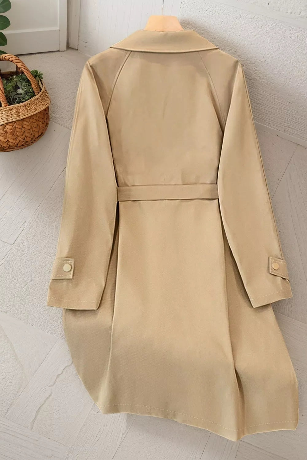 Trendsi Wide Lapels Belt Trench Coat -