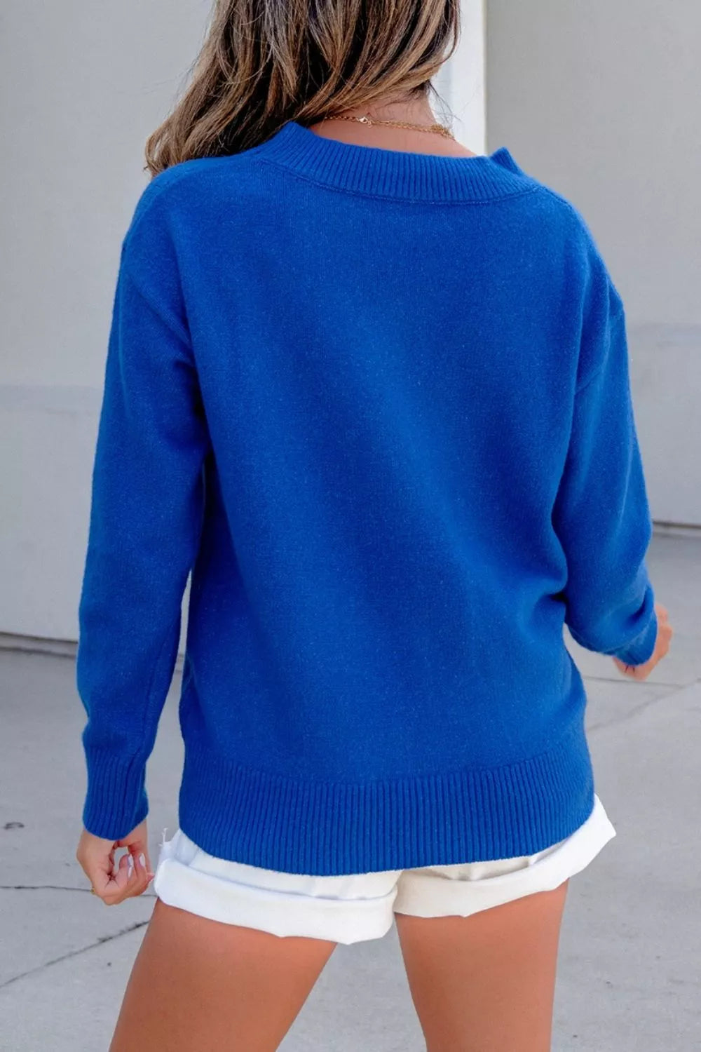 Trendsi Duck Graphic Drop Shoulder Long Sleeve Sweater -